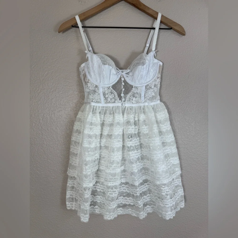 For Love and Lemons Love Story Slip Dress in White size XS NEW $159 VS Bride - Picture 11 of 16